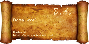 Doma Axel névjegykártya